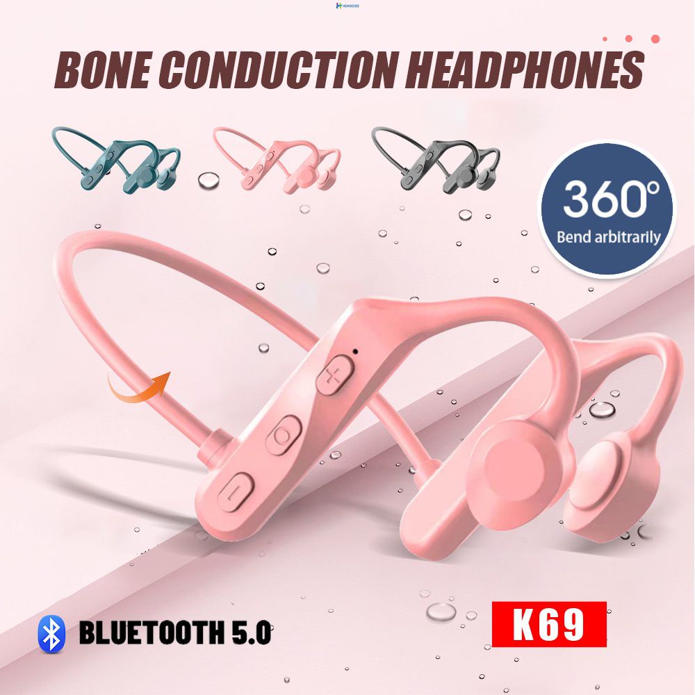 K69 Bone Borne Bluetooth Headset Large Electricity Volume Bluetooth Headphones Super Long 7537