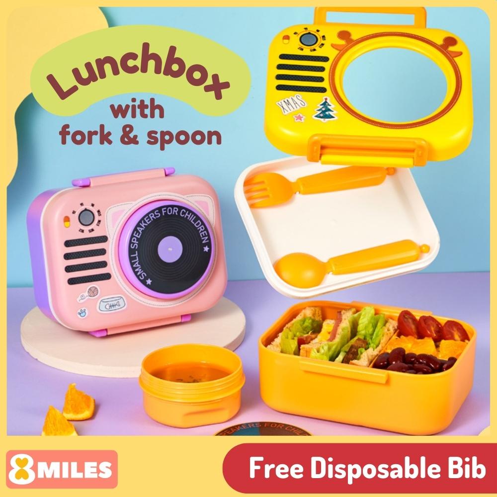 Kid Lunch Box Bento Box Leakproof with Fork Spoon Salad bowl Speaker