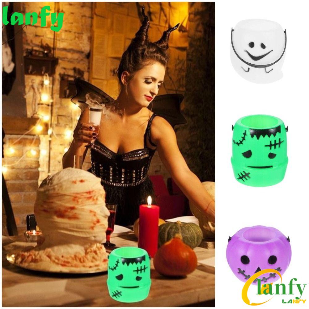 LANFY Halloween Candy Buckets, Mini Pumpkin Bucket Halloween Mini