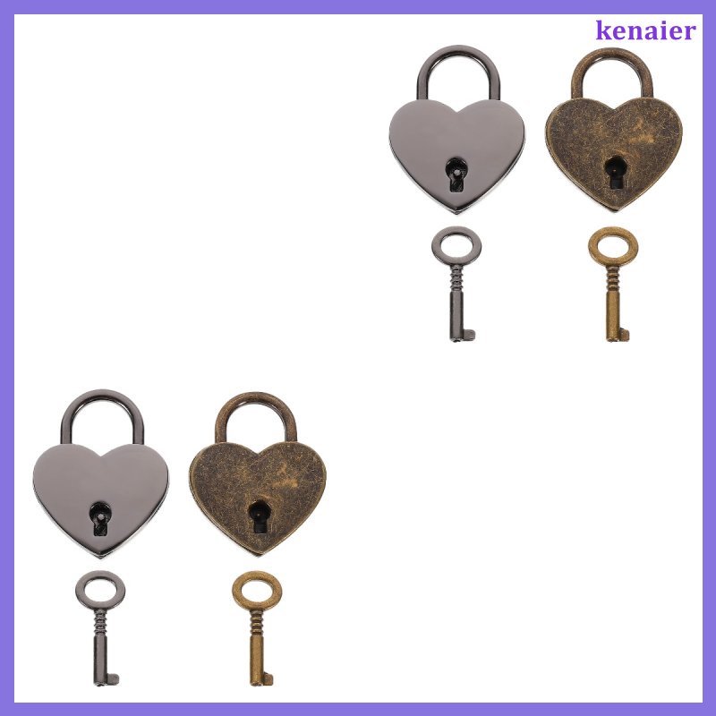 4 pcs Handbag Padlock Couple Wishing Lock Chic Luggage Love Lock with