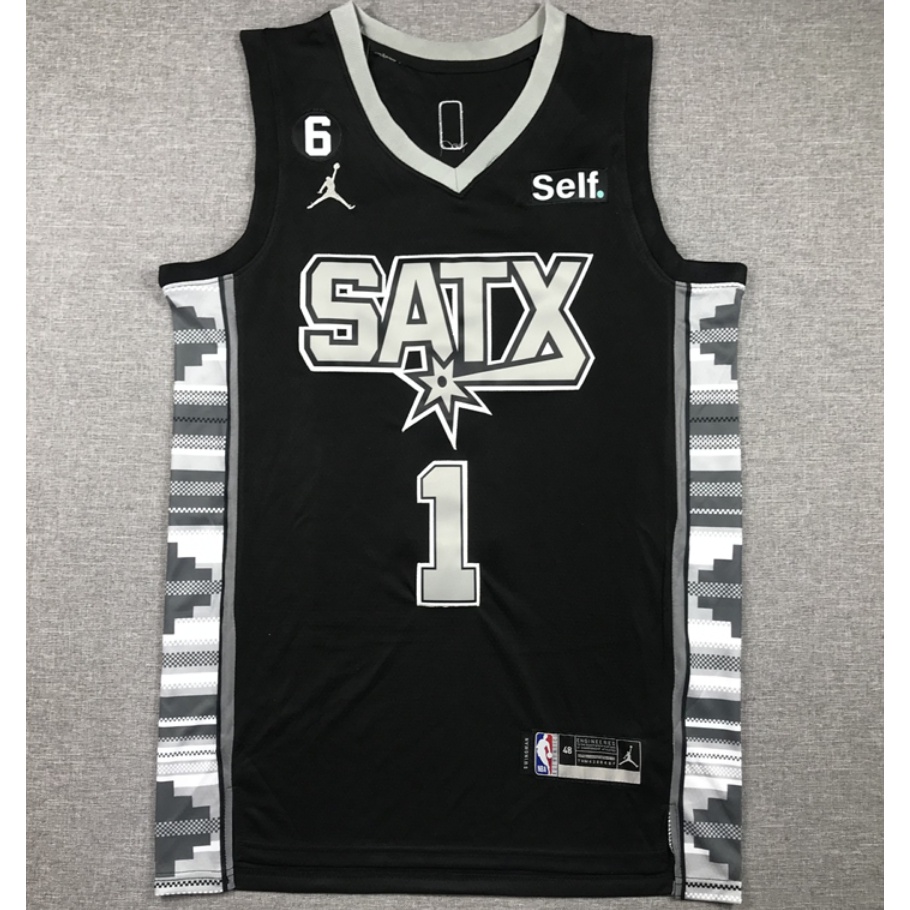 2023 new NBA men San Antonio Spurs 1 Victor Wembanyama SATX embroidery