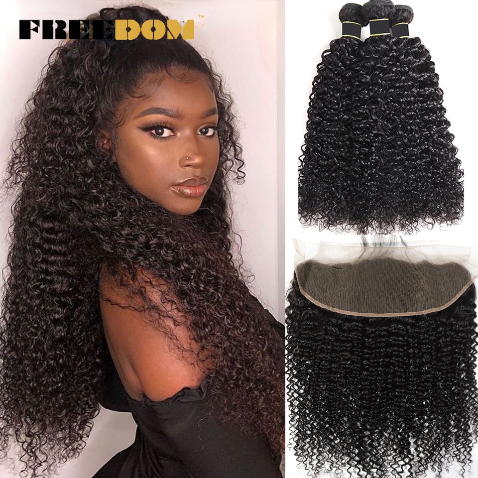 Rebecca Kinky Curly Hair Bundles With Frontal Curly Human Hair 3