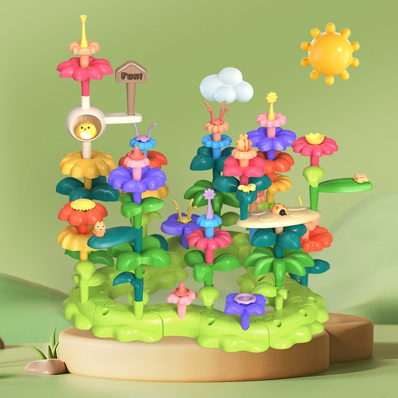 42/93 pcs Flower Garden Building Toys Gardening Pretend Play Kit DIY ...