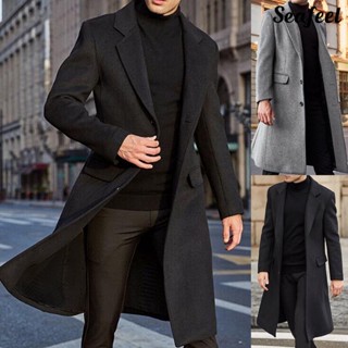 Mens knee length trench on sale coat