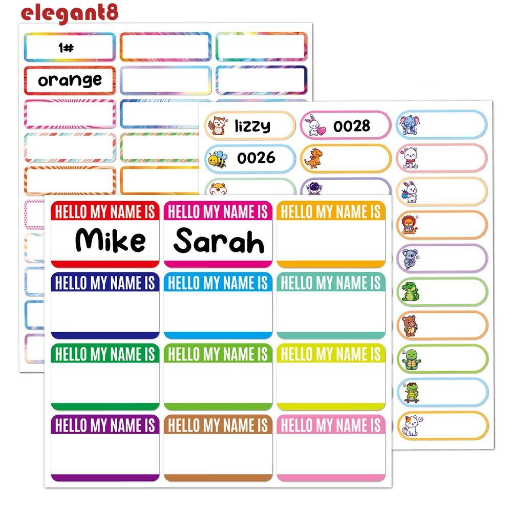 ELEGANT 5 Sheet Name Labels, Decoration Sticker Table Desk Stickers