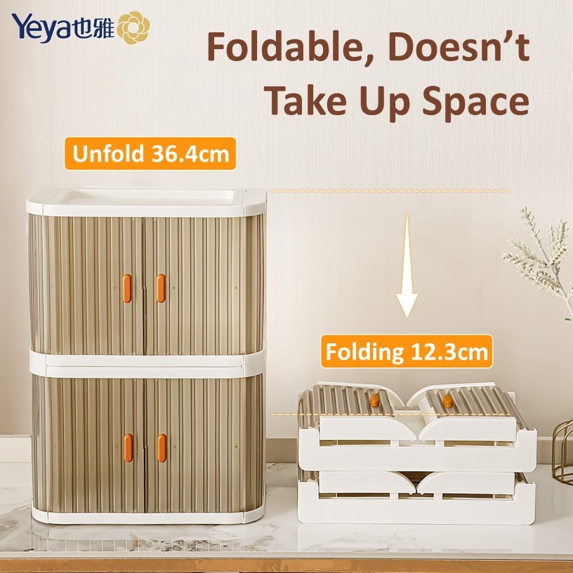 Mini Table Storage Box Cute Foldable Curved Slide-Opening Design Put On ...
