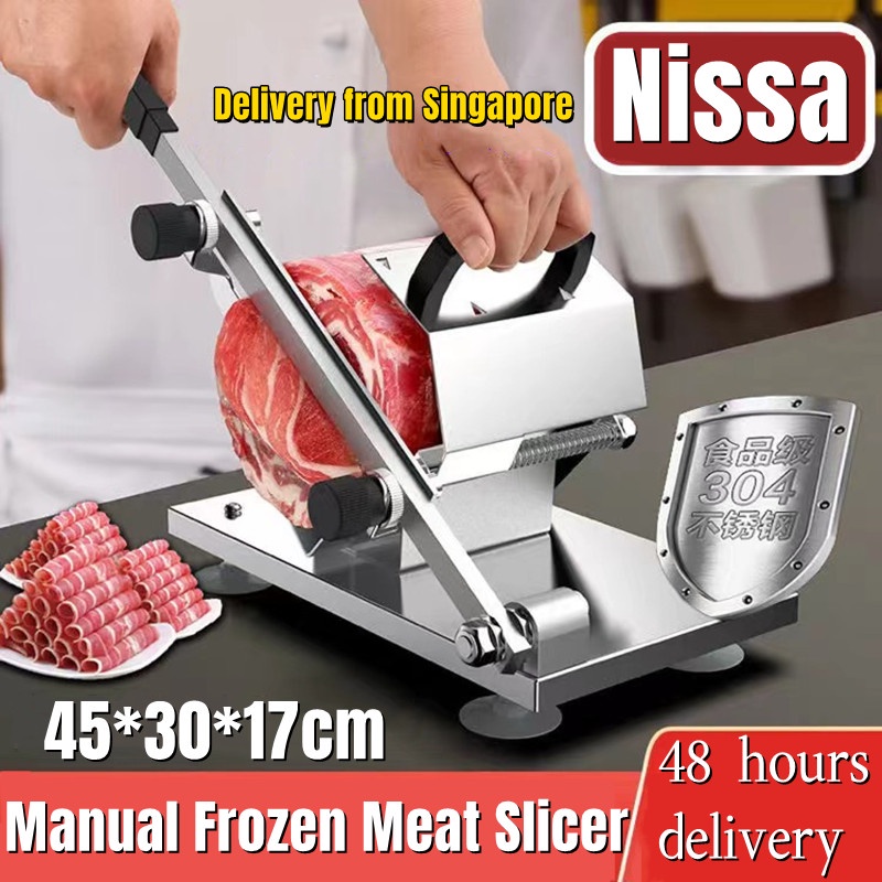 Manual Frozen Meat Slicer, befen Upgraded Stainless Steel Meat Cutter Beef Mutton Roll for Hot