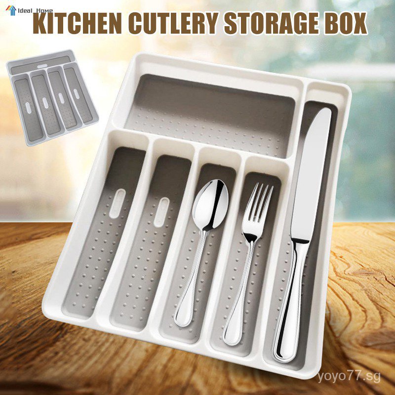 Kitchen Drawer Organizer Tray Spoon Cutlery Box Portable Storage Holder ...