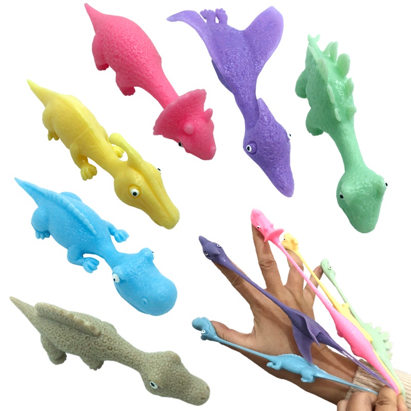 Rubber Flying Dinosaur Toys Finger Slingshot Animal Toys Animal