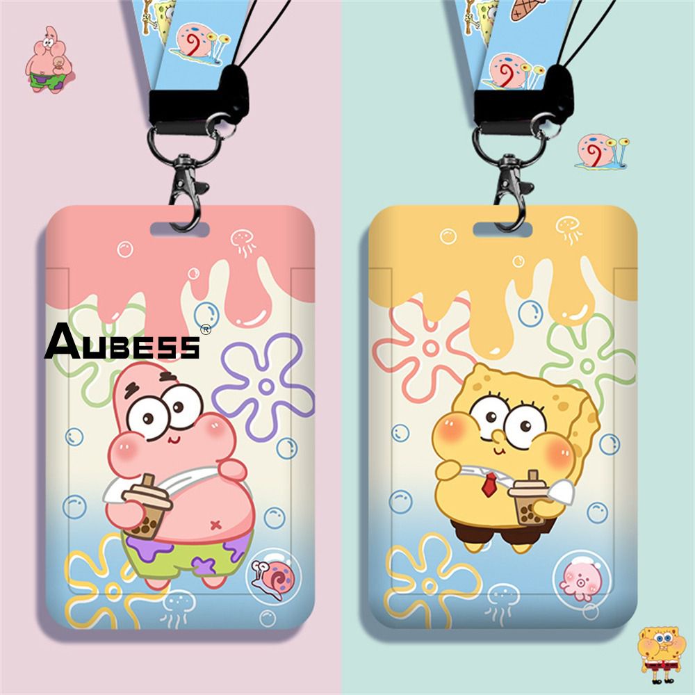 Spongebob Squarepants Card Holders Cartoon Cute With Anime Lanyards Id ...