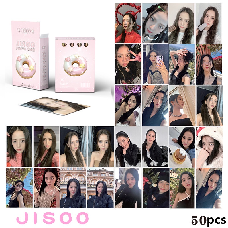 50-55pcs Bp Laser Holographic Lomo Cards Jisoo Lisa Rose Jennie Solo 