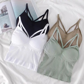 Crop Top Women Underwear Sports Vest Deep V Neck Camis Crop Shirt - China  Sleeveless Push up Bra Tank Top and Tank Top with Built in Bra price