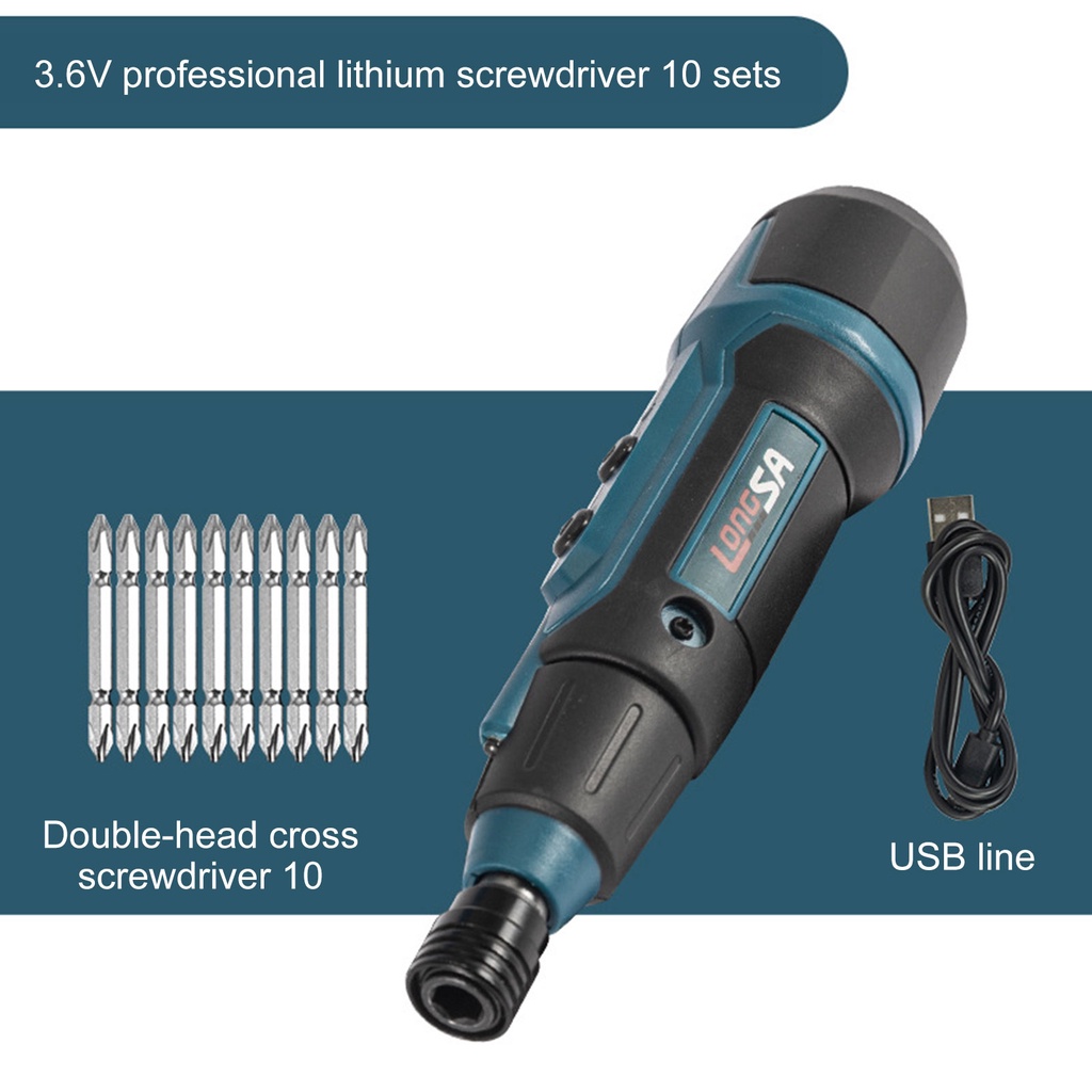 AGY 3.6V 2Nm Electric Screwdriver with Flashlight Lighting Mini ...