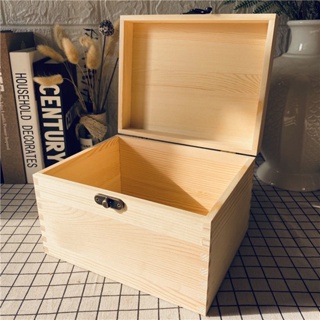 Wooden Box Handmade Rectangular Shaped Home Storage Small Box with Lid Lock