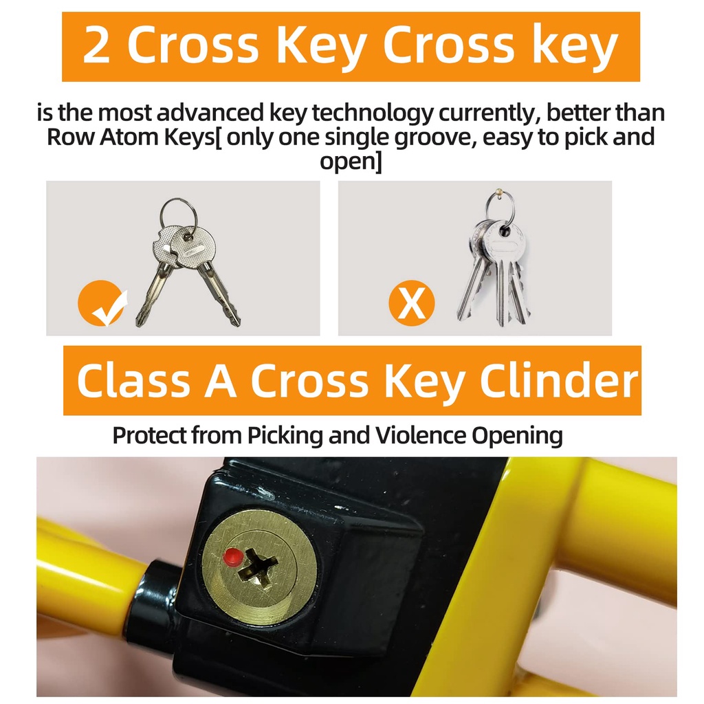 Twin Hook Car Steering Wheel Lock Anti-Theft Vehicle Antitheft Locking ...