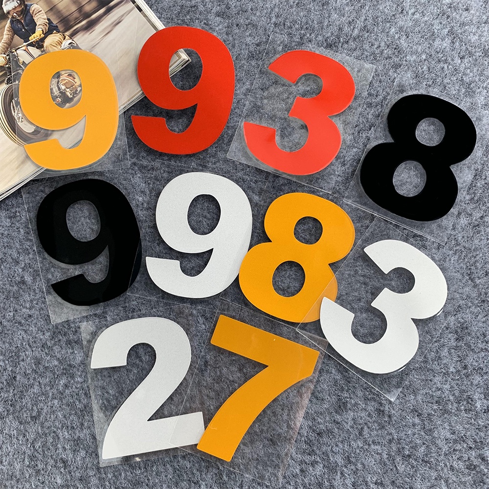 Reflective Number Stickers Motorcycle Motor Bike Scooter Stickers ...