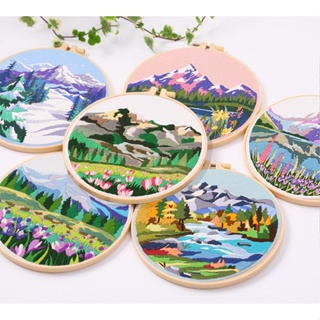 Disney Cross Stitch Castle Scenery Printed Canvas 11ct Cartoon House  Embroidery Moon Supplies New 2023 Kits