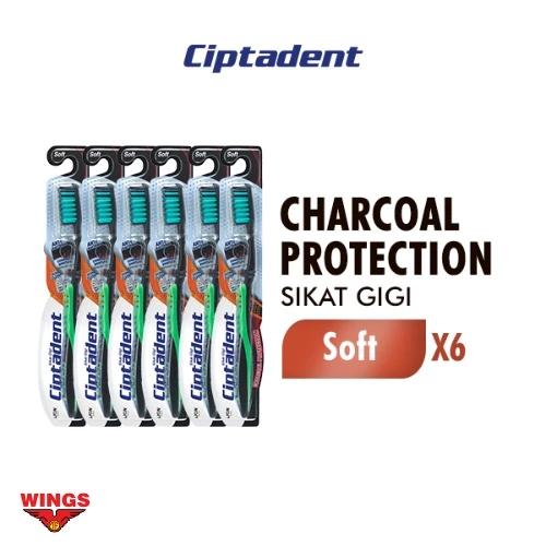Ciptadent Toothbrush Charcoal Protection x6 - Gambar 3