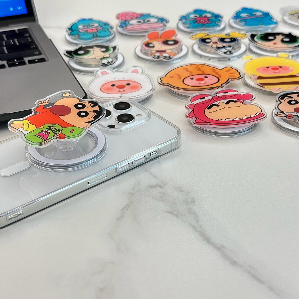 Phone Holder Kickstand Creative Magnetic Attraction Stand Crayon Shin ...