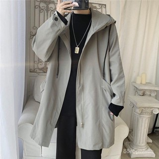 Mens full length clearance trench coat with hood