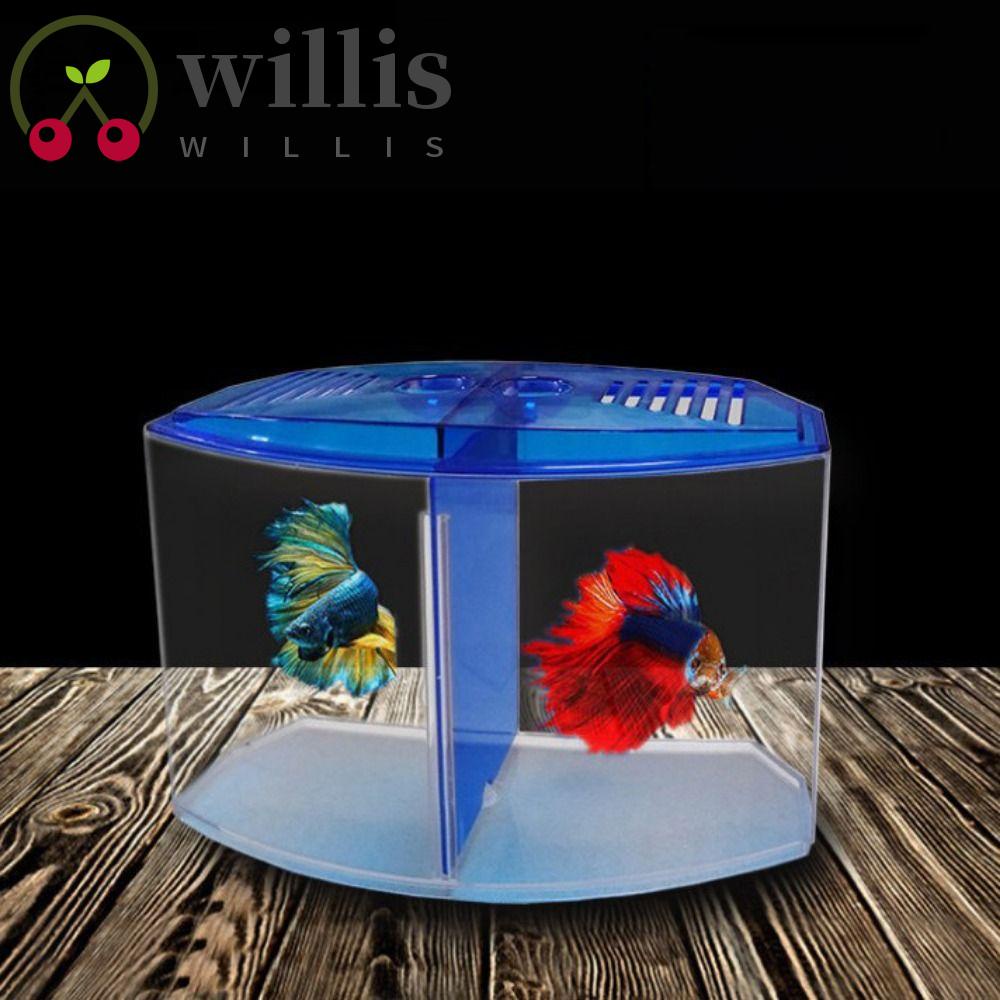 WILLIS Betta Fish Tank, Plastic Single/Double Grid Doublegrid Betta