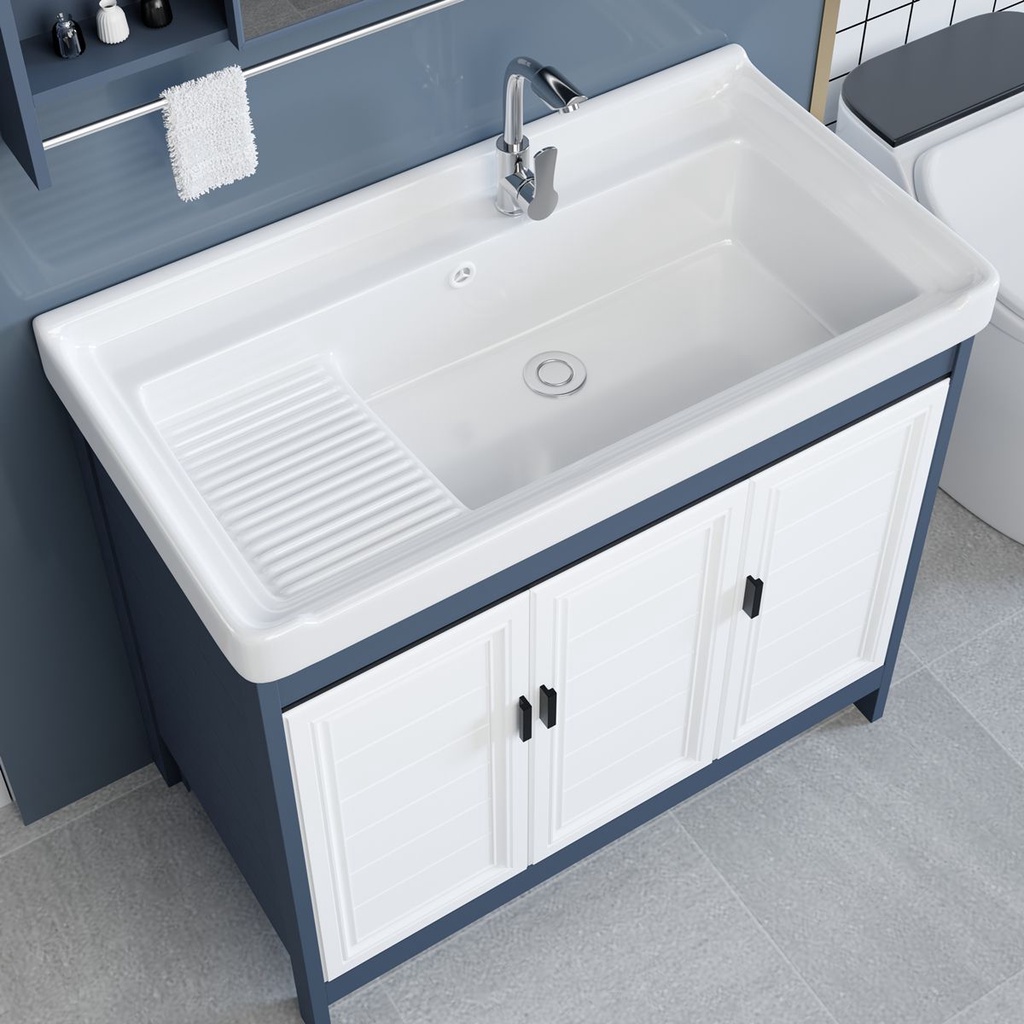 Balcony Laundry Basin with Washboard Integrated Bathroom Wash Basin ...