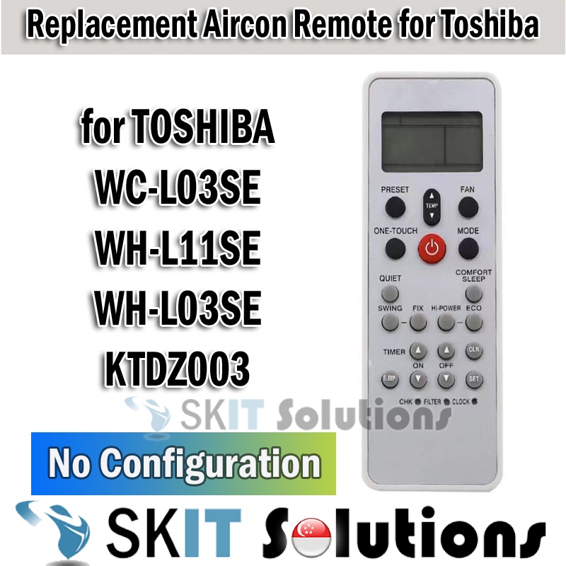 Replacement Toshiba Aircon Remote Control Air Con Air Conditioner AC ...