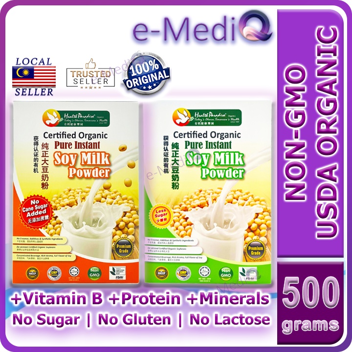 Health Paradise Pure Instant Soy Milk (No Sugar/ Less Sugar Powder) (Exp Mar/2025) Shopee
