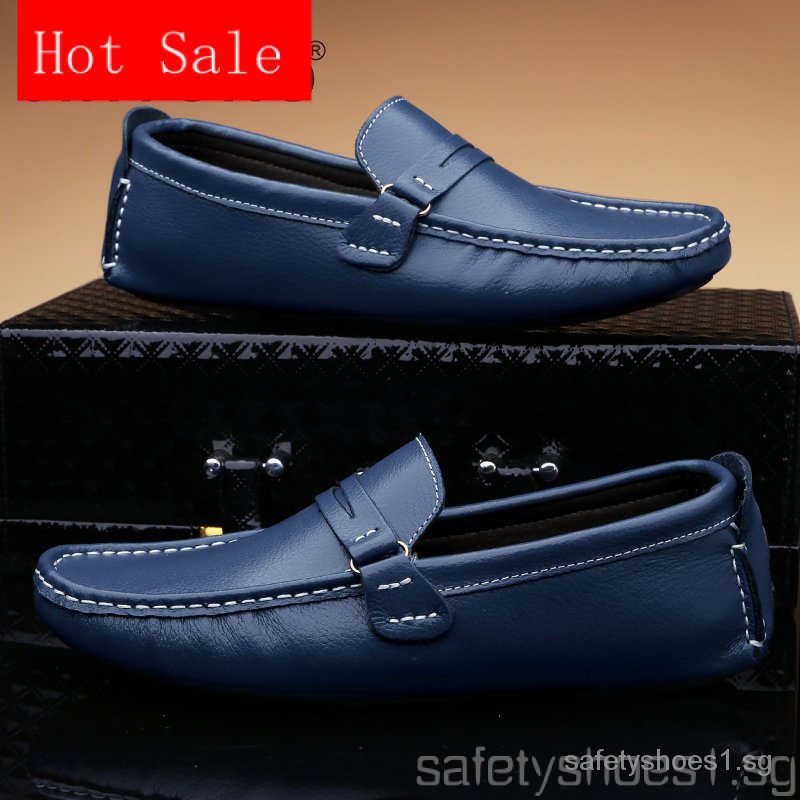 Handmade Leather Men's Shoes Loafers Breathable Casual Driving Flats Sneakers