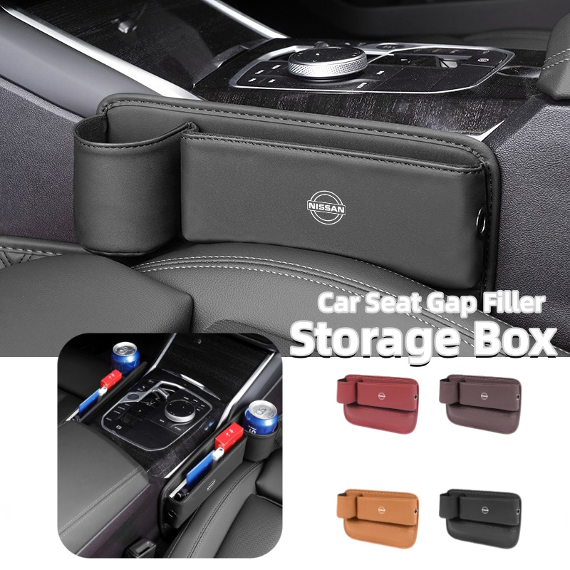Car Seat Gap Storage Bag Multifunction Leather Filler Box Bottle Holder  Interior Accessories for Nissan Navara Almera Sentra Rogue Pathfinder  Sylphy Leaf