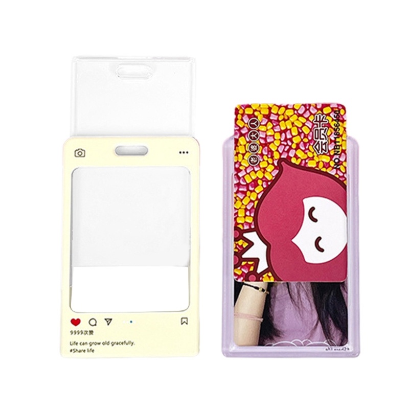 FE Card Holder Acrylic Ferrule Keychain Transparent Korean Postcard ...