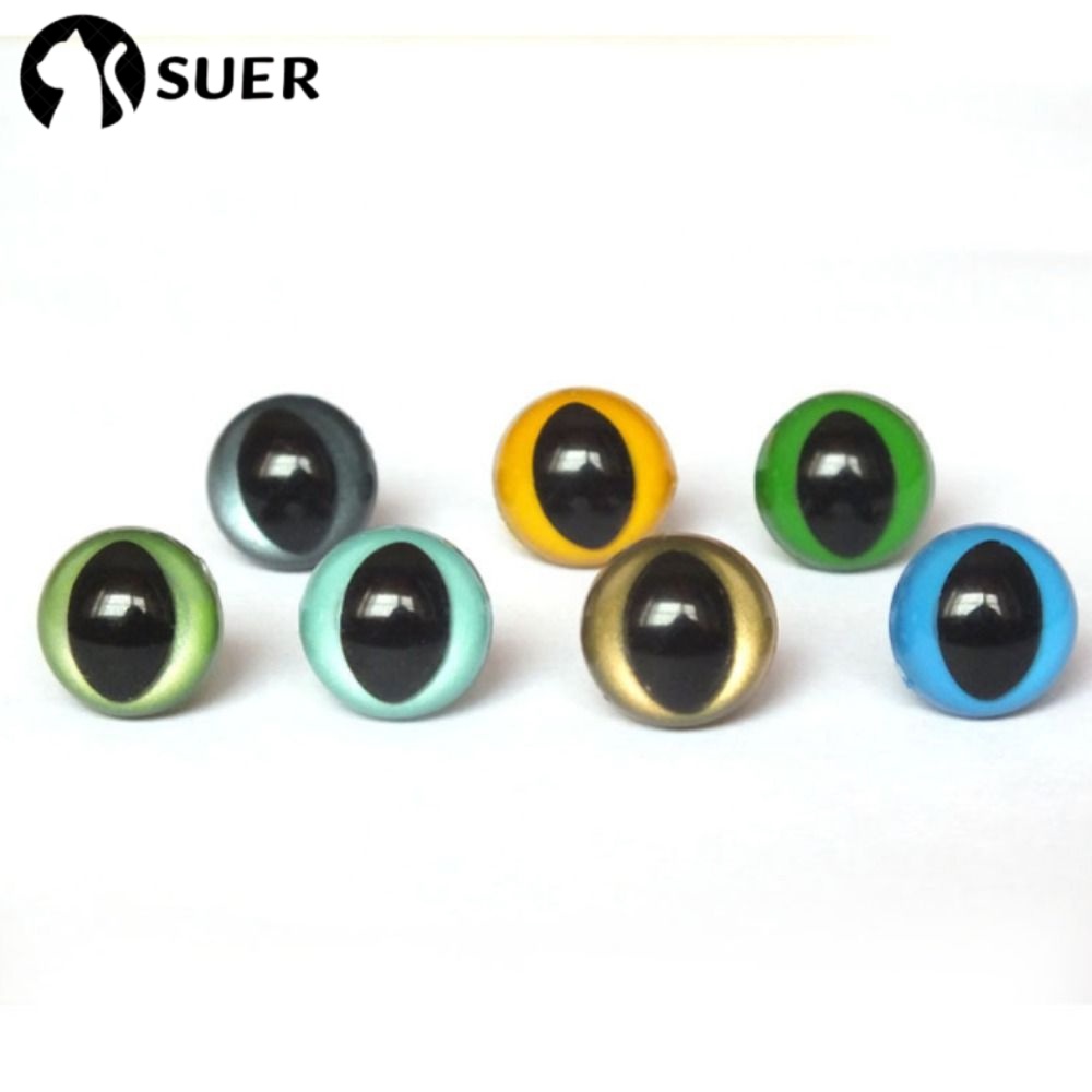 SUERHD 100Pcs Plastic, Amigurumi Cat Eyes Safety Eyes, Cute Craft
