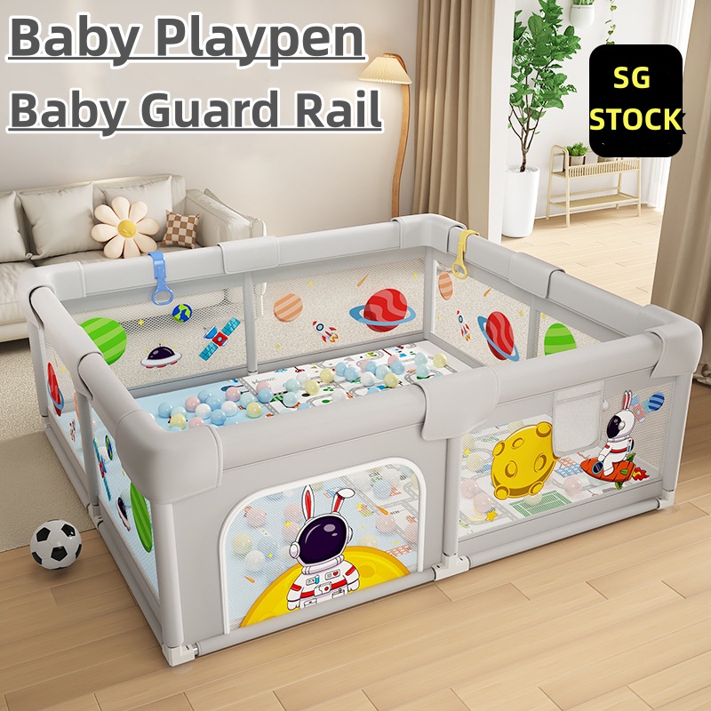 SG STOCK Baby Playpens Toddlers Indoor Folding Fence Living Room ...