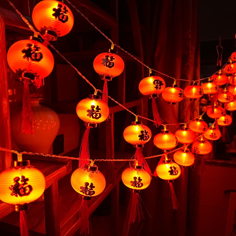 3m/5m 20led Solar String Lights Chinese Red Lanterns Chinese New Year ...