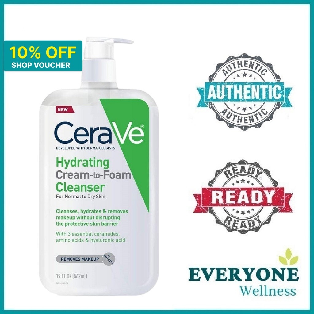 [Local Delivery] CeraVe Hydrating Cream-to-Foam Cleanser 562ml ...