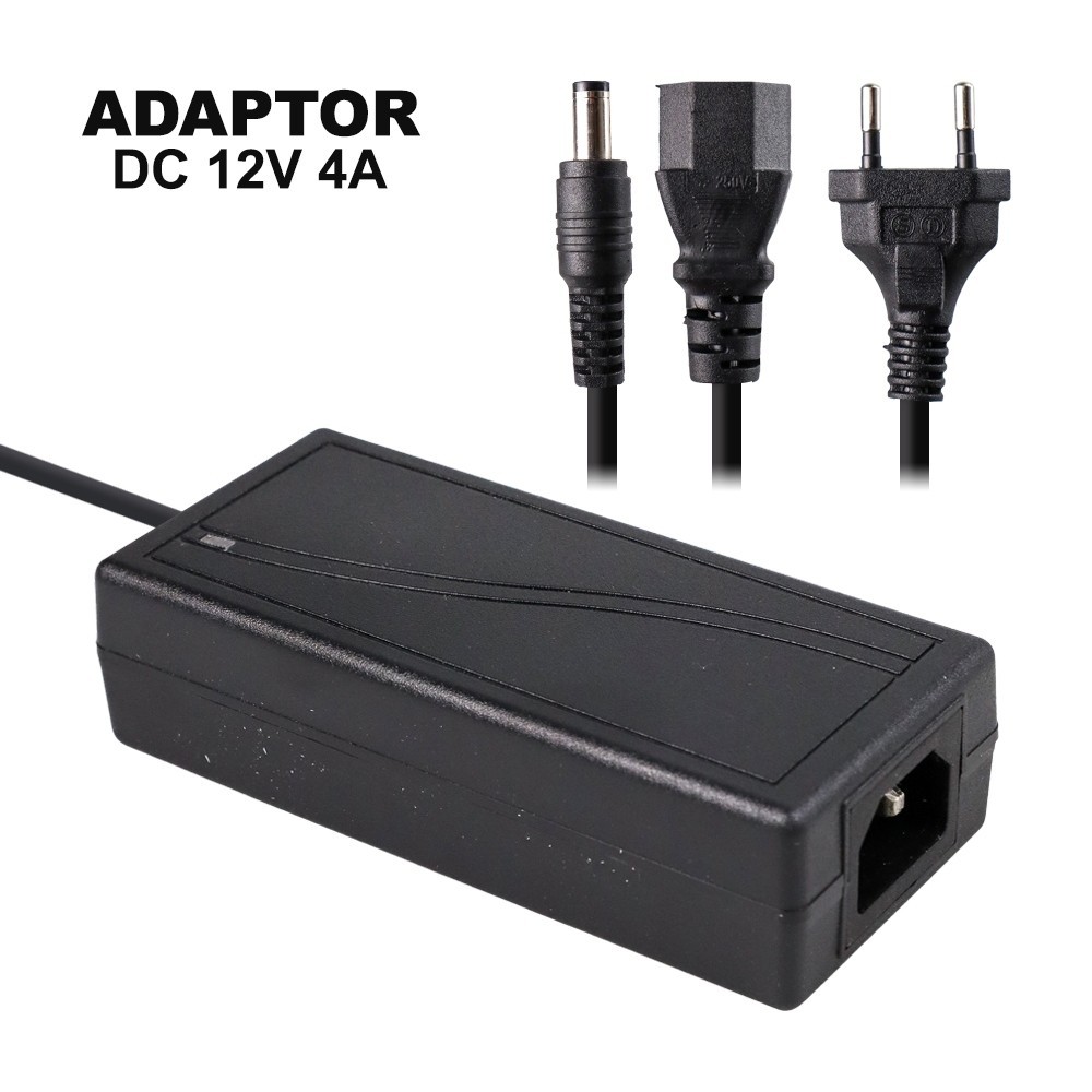AC to DC 12V 4A LED Strip Monitor Power Supply Converter Adapter ...