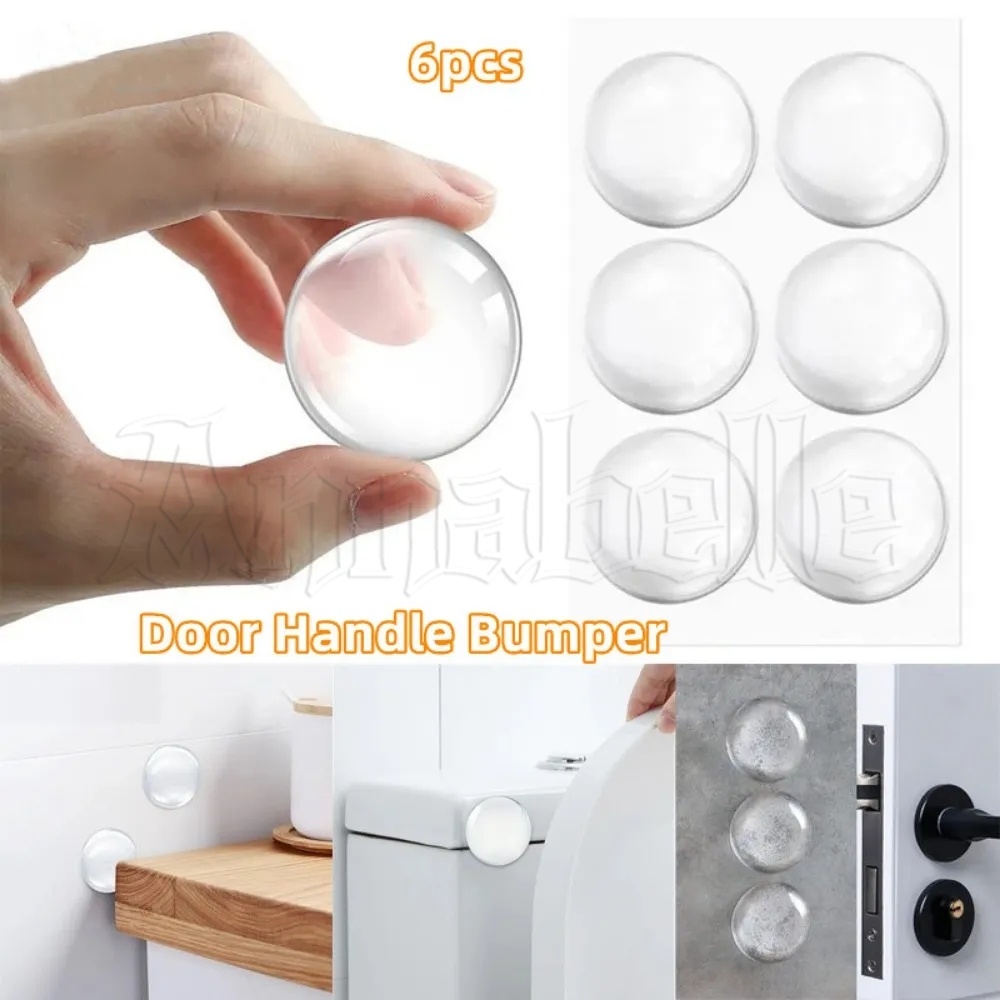 6/10/50Pcs Round Handle Bumper / Soft Silicone Door Stoper Wall ...