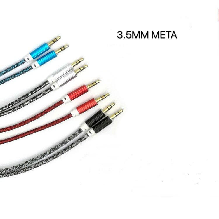 Kabel Aux Nylon kabel aux audio 100 CM 3.5 MM audio Hp Pc Dll - Gambar 2