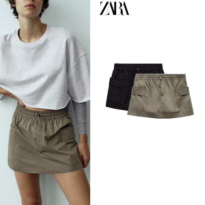 Za Autumn New Style Women s Elastic Waist Side Pocket Pants Skirt 5427516 Shopee Singapore