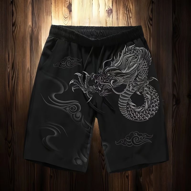 Ready stock！Chinese Dragon Shorts Men S Personalized Casual National ...