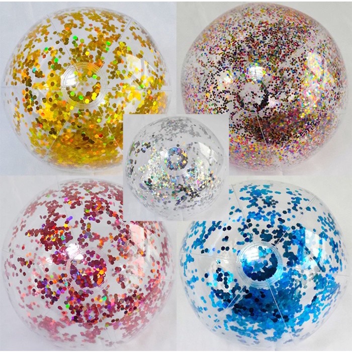 Children's Toy PVC Balloon Inflateable Swim Glitter Beach Ball ±28 cm ...