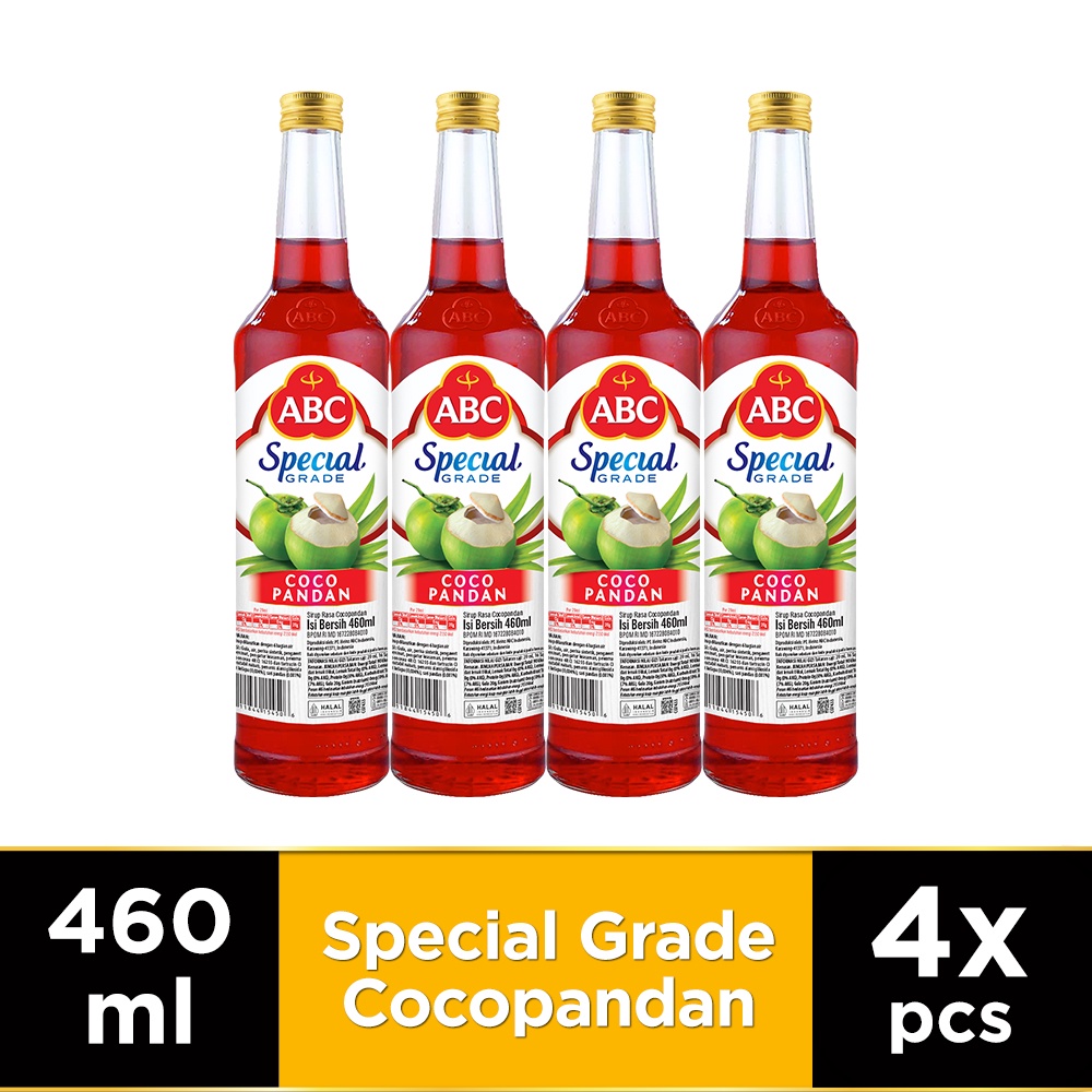 ABC Sirup Special Grade Cocopandan 460 ml - Multi Pack 4 pcs