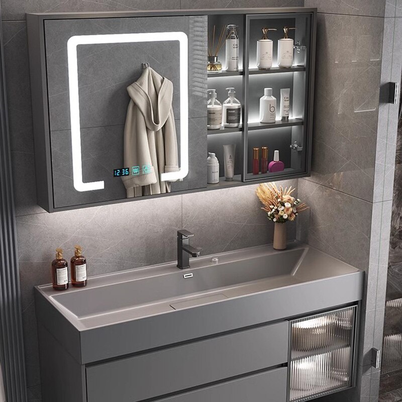 Vanity Cabinet Multipurpose Narrow Bathroom Cabinets Makeup Organizer ...
