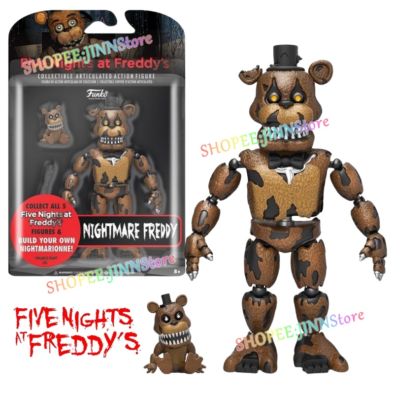 -JINN- New FNAF Nightmare Figures BONNIE FOXY CHICA FREDDY Action ...