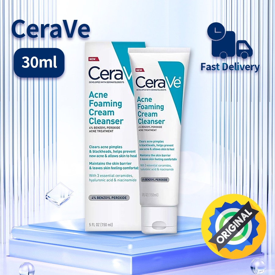 ♚cerave Acne Foaming Cream Cleanser 150ml Exp 2025 Shopee Singapore