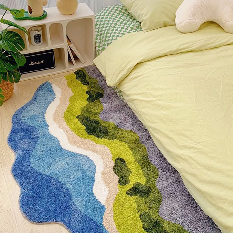 Modern Style Bedroom Beside Carpet Nordic Living Room Floor Mat Home