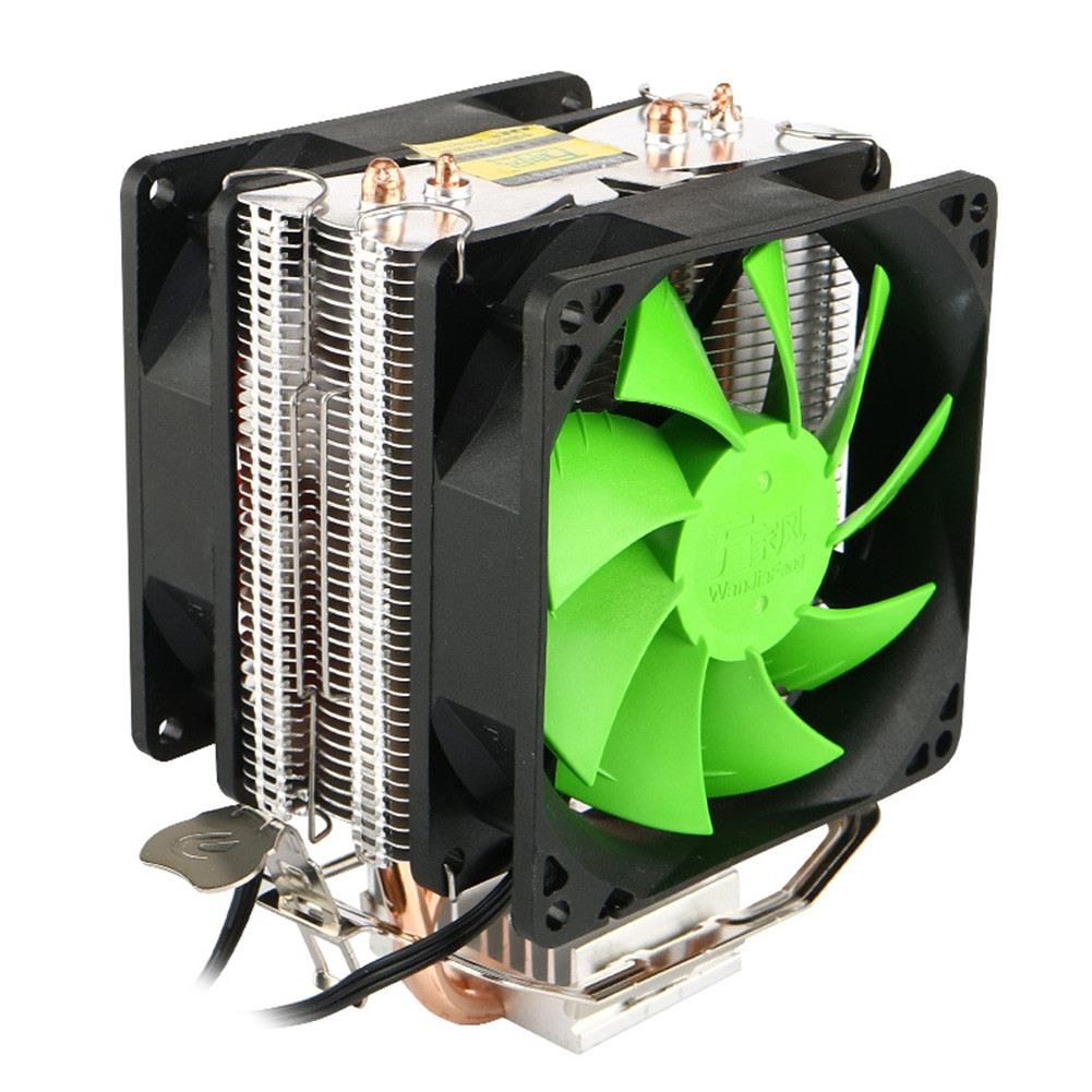 Dual Copper Pipes Dual Fans Hydraulic CPU Cooler Heatpipe Fans Heatsink ...
