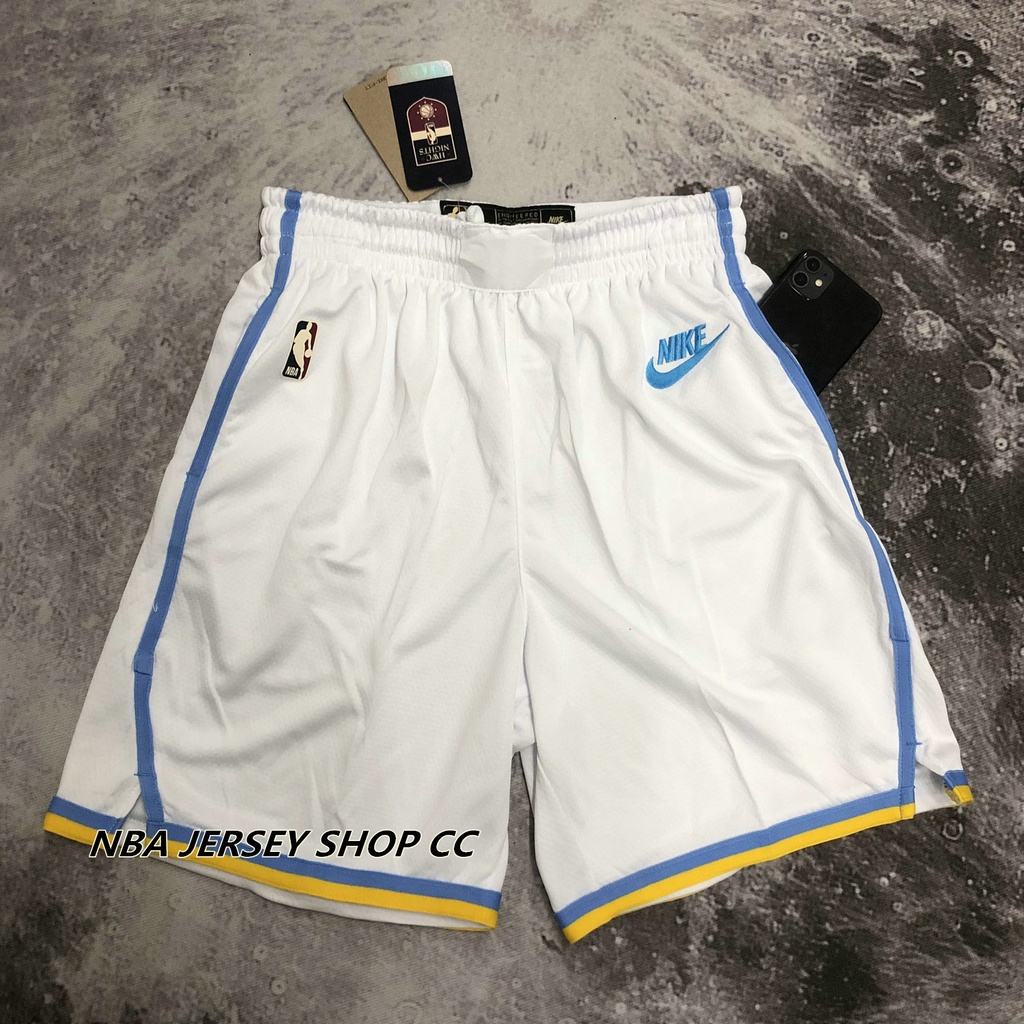 White hot sale lakers shorts