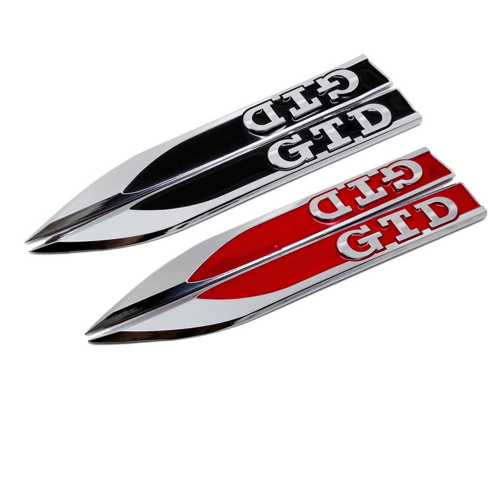 2PCS Metal GTD Logo Car Fender Side Emblem Sticker Auto Body Badge ...