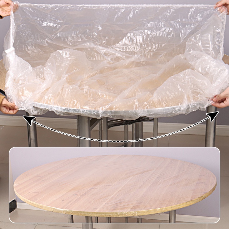 10 Pcs/set Disposable Tablecloth Elastic Mouth Plastic Film Table Cover